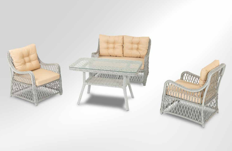 Ayvalık Rattan Oturma Grubu Gri 2